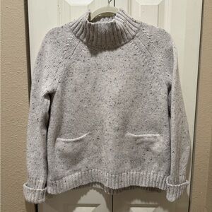 J.Jill Wool blend Mockneck Marled Sweater Holiday Winter Cottagecore , size SP